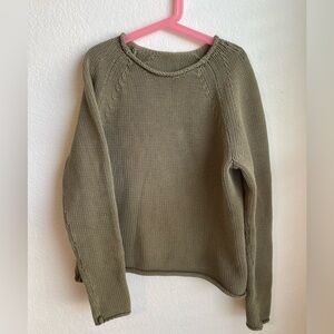 Vintage women’s JCrew roll neck sweater, olive green size XS-S